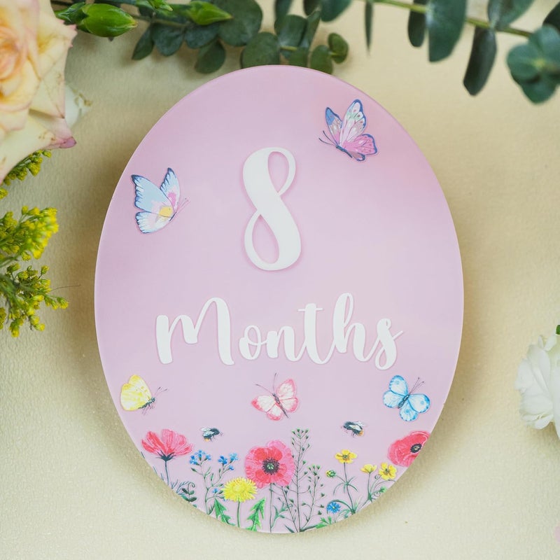 HONOCOOLS Store Baby Monthly Milestone Sign - Acrylic Baby Monthly Milestone Card - Newborn Photography Props to Document Your Baby´s Growth - Baby Announcement Sign (B11) - Image 5